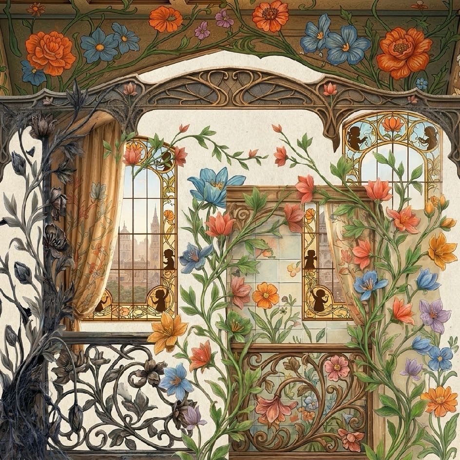 Art Nouveau flora — detail