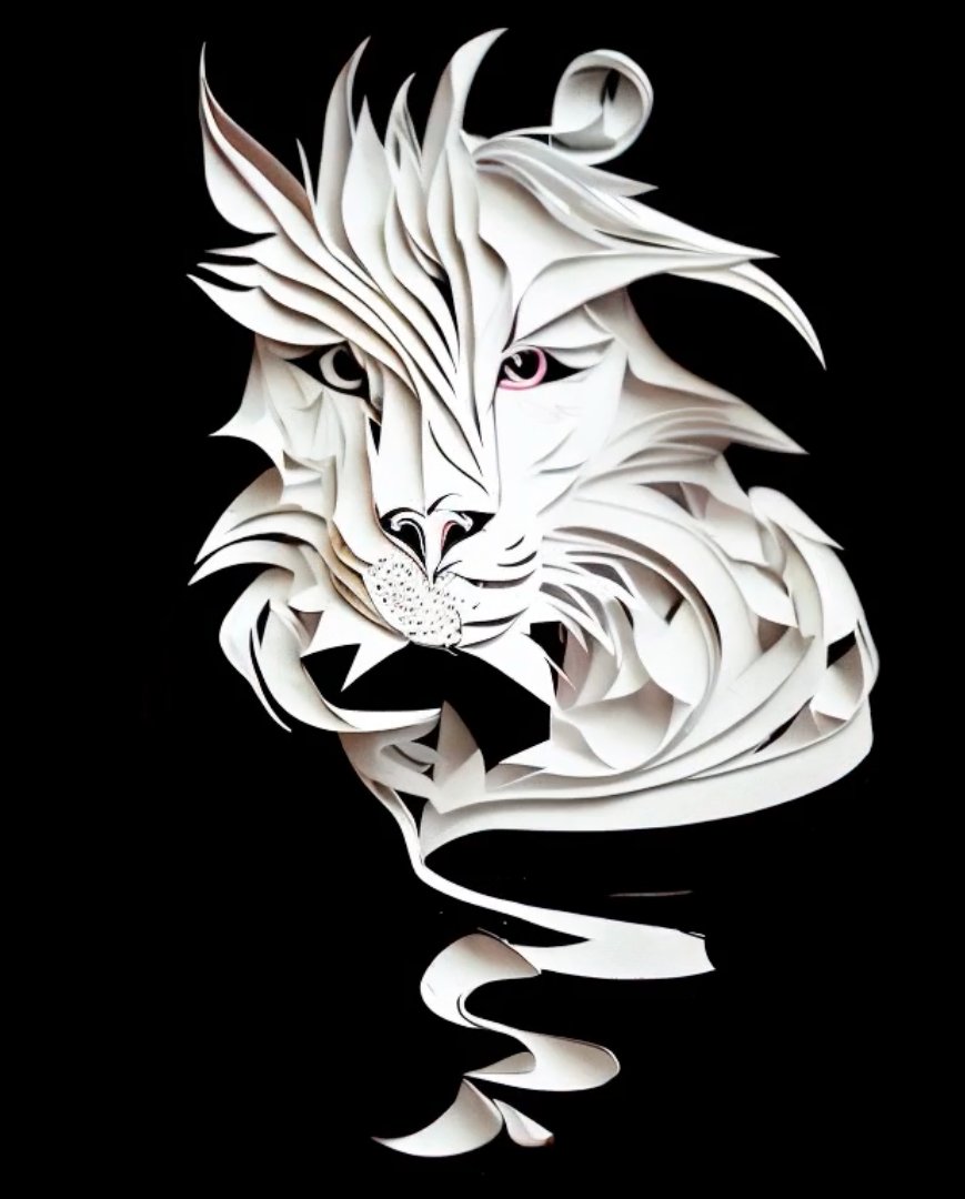 Paper-cut creature — lion